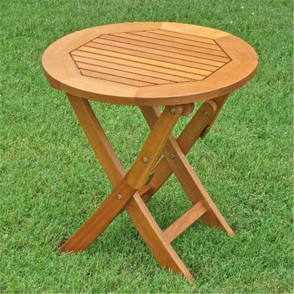 International Caravan Royal Tahiti Round Wood Folding Table - TT-RT-014