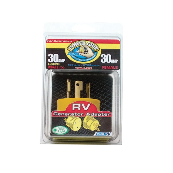 Camco Camco Power Grip 2.1 in. 30 amps RV Generator Adapter 30 AMP 1 pk - 55333