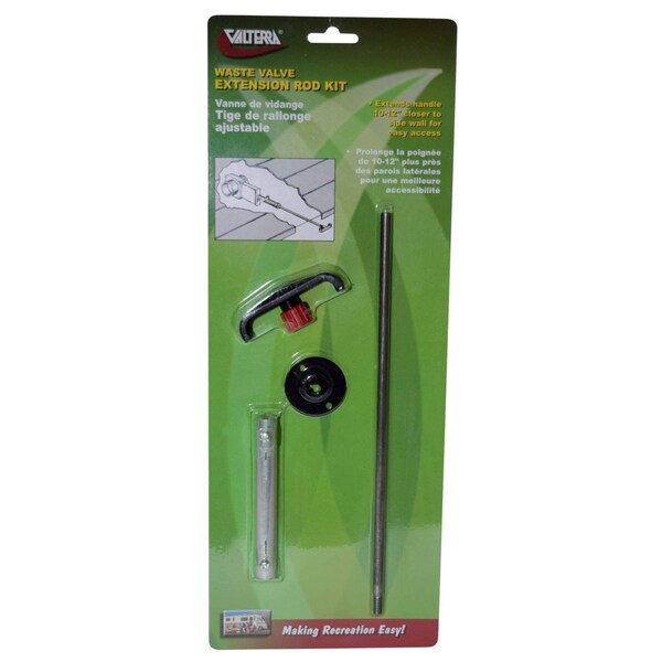 Valterra WASTE VALVE EXTENSION ROD KIT, 10IN TO 12IN, CARDED - T1046-10VP