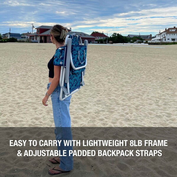 Snow Joe Bliss Hammocks Backpack Aluminum Beach Chair W Side Pocket  Detachable Cooler Bag - BBC-350-BF