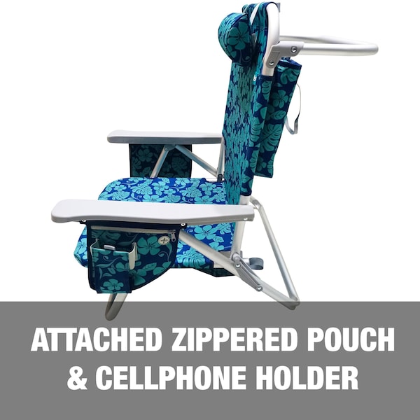 Snow Joe Bliss Hammocks Backpack Aluminum Beach Chair W Side Pocket  Detachable Cooler Bag - BBC-350-BF