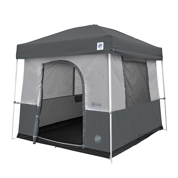 E-Z Up Camping Cube Sport Tent, 10' W x 10' L , Angle Leg, Gray Top - CCS10ALSG