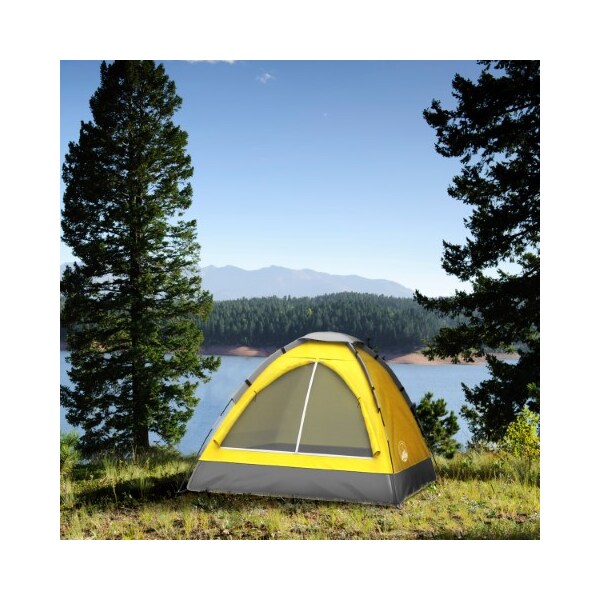 Leisure Sports 2-Person Dome Tent, Rain Fly, Carry Bag, Easy Set Up for Camping, Backpacking, Hiking  (Yellow) - 257674QKM