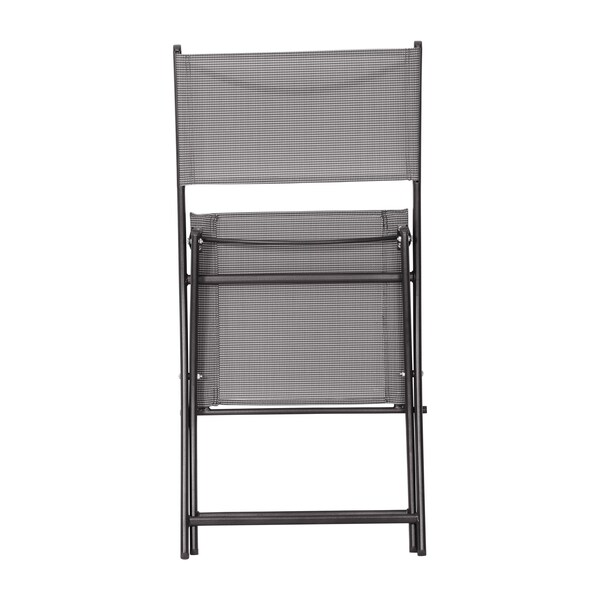 Flash Furniture Brazos Folding Chairs w/Gray Flex Comfort Material Backs and Seats and Black Metal Frames, 2PK - TLH-SC-097-GRY-02-GG