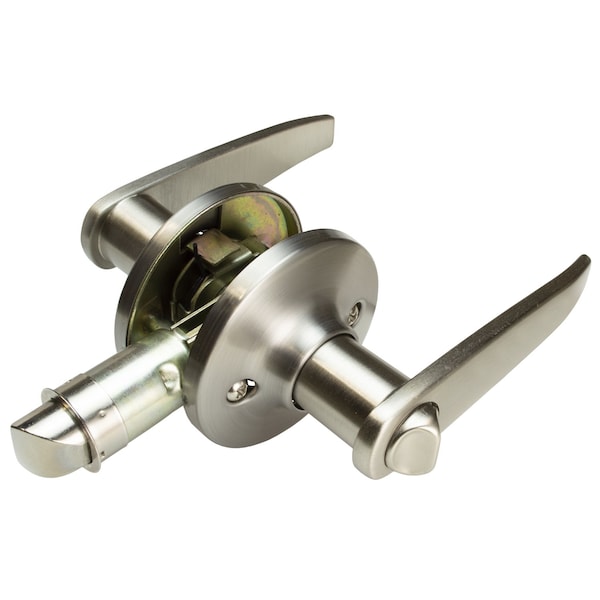 Global RV/Manufactured Housing Interior Lockset, Lever Style, No 707 Privacy/Locking, Brushed Satin Nickel - LSL-707PV-BSN