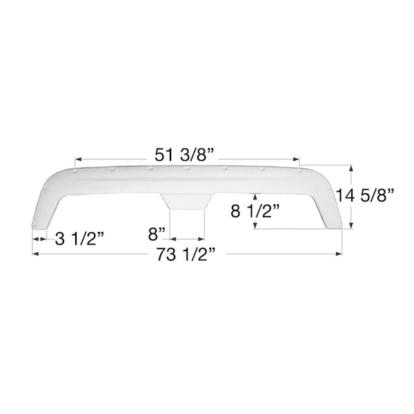 Icon Icon 01541 Tandem Axle Fender Skirt FS760 for Fleetwood - Polar White - 01541