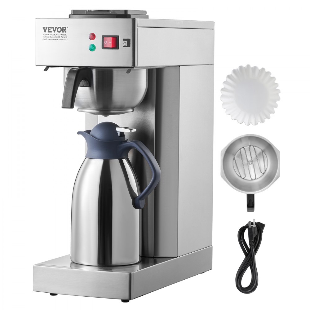 12 Cups Commercial Drip Coffee Maker with Thermal Carafe Restaurant Office Cafe - BWHSYMSKFJWRZRIP4V1