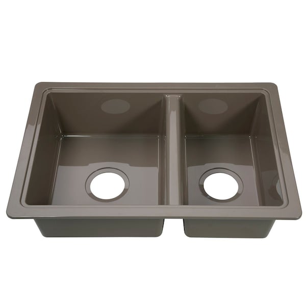 Lippert 25IN X 17IN DOUBLE BOWL SINK - STAINLESS STEEL COLOR - 808488