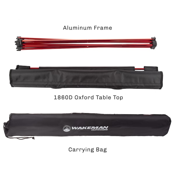 Wakeman Camp Table - Outdoor Folding Table with Cupholders and Carrying Bag for Camping by Outdoors - 75-CMP1078