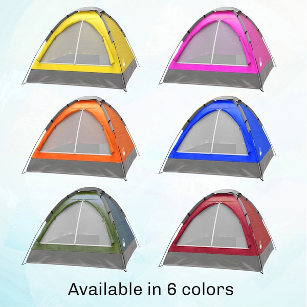 Wakeman 2 Person Camping Tent with Carrying Bag - Lightweight Outdoor Tent by Outdoors Orange - 75-CMP1081