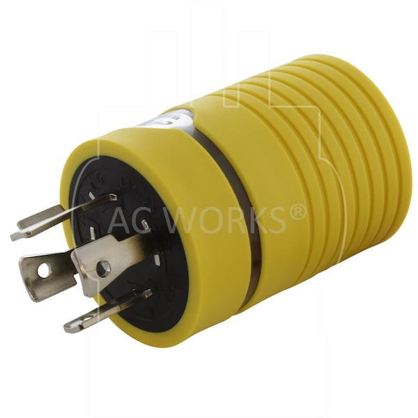 Ac Works RV Generator Adapter 4-Prong L14-20P Locking Plug to RV TT-30 RV 30A Connector - RVL1420TT
