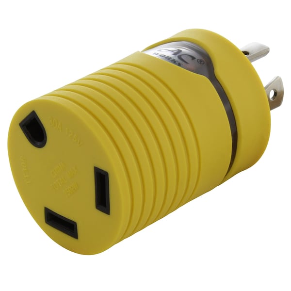 Ac Works RV Generator Adapter 4-Prong L14-20P Locking Plug to RV TT-30 RV 30A Connector - RVL1420TT