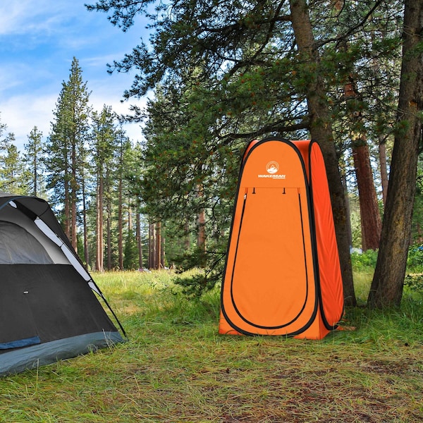 Wakeman Pop Up Pod - Portable Privacy Shower, Dressing Room, or Toilet Tent by Wakeman Orange - 75-CMP1166