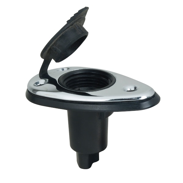 Perko Perko 1048P00DP Chrome-Plated 2-Pin Plug-In Light Base with 5 Degree Rake - 3.5 x 2 Base - 1048P00DP