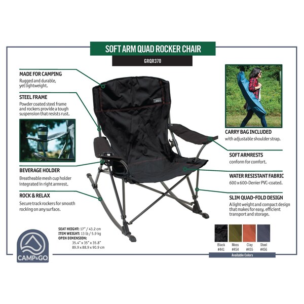 Camp & Go Soft Arm Rocking Quad Chair - GRQR370-454-1