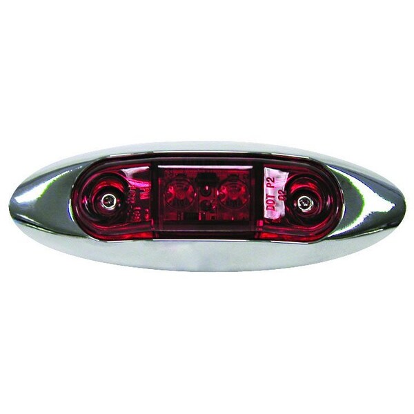 Peterson LIGHTSCLEARANCE AND TAIL RV LED Oblong 395 Inch Length x 135 Inch Width Red Lens Surface Moun - V168XR