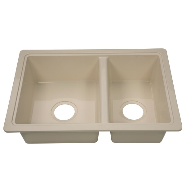 Lippert 25IN X 17IN DOUBLE BOWL SINK - PARCHMENT - 809029