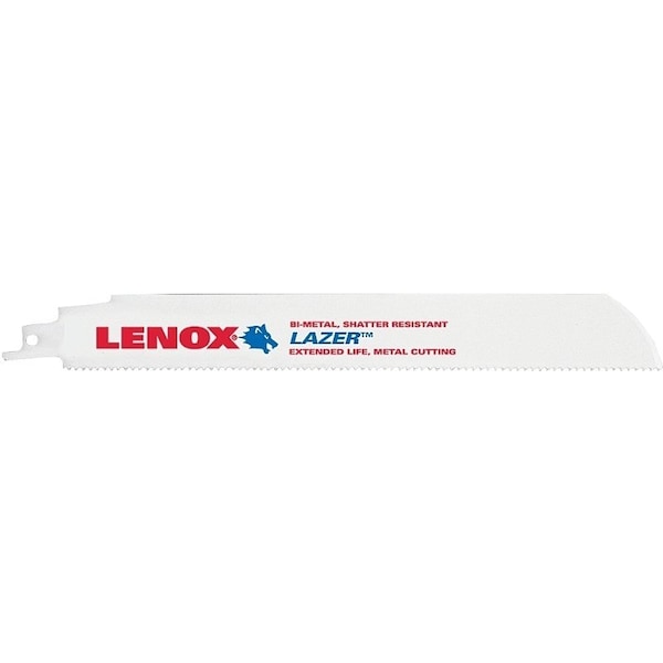 Lenox LAZER Reciprocating Saw Blade, 1 in W, 9 in L, 10 TPI, HSS Cutting Edge - 24905T9110R