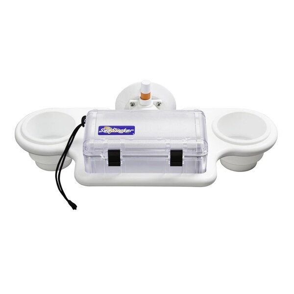 Seasucker Vertical Surface Mount, White, Non-Lighted, With Large Dry Box/ 4-1/2 Inch Vacuum Mount/ Hold Up - MC5309