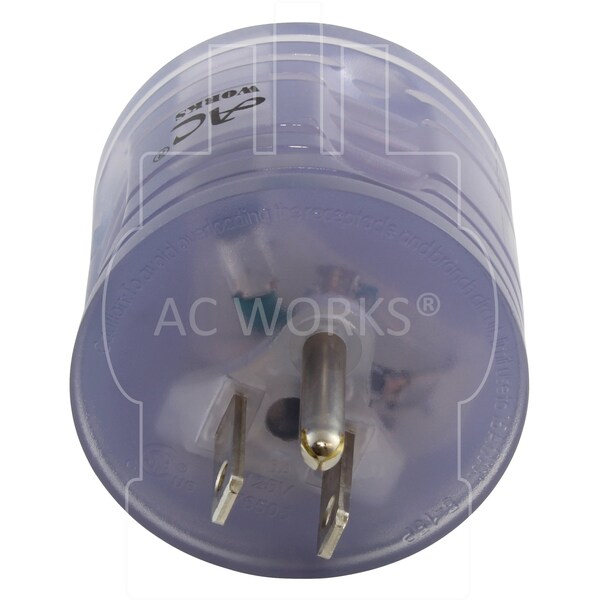 Ac Works 15A Home Plug to RV TT-30 30A 125V RV Female Connector with Indicator Light - RV515TT
