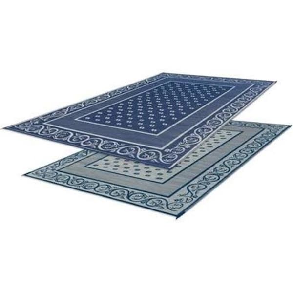 Solid Storage Supplies 48698 6 x 9 in. Reversible RV Outdoor Vineyard Patio Mat; Blue - SO759412