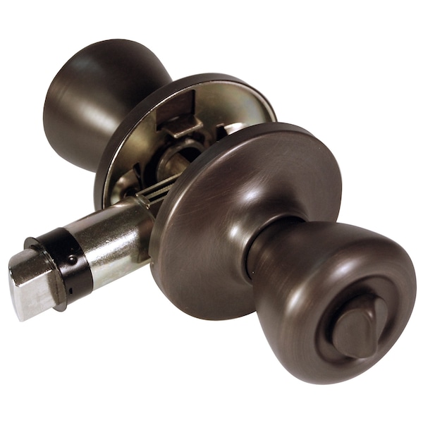 Global RV/Manufactured Housing Interior Lockset, Knob Style, Privacy/Locking, Old World Bronze - LSK-C3-OWB