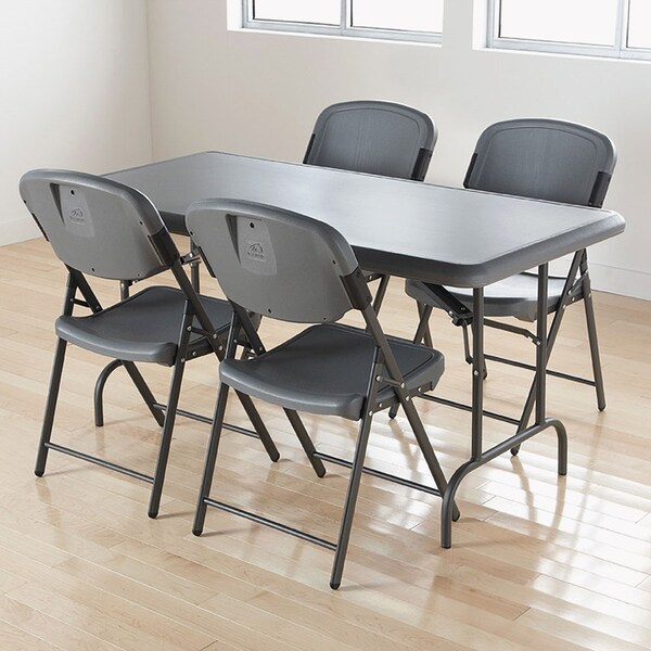 Iceberg IndestrucTable Industrial Folding Table, Rectangular, 60 in. x 30 in. x 29 in., Charcoal - 65217