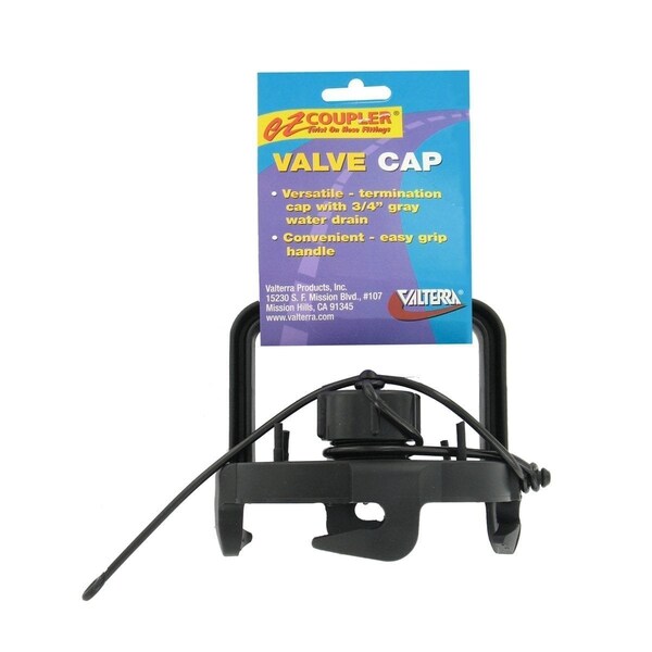 Valterra EZ COUPLER VALVE CAP, WITH HANDLE, BLACK, CARDED - F02-3106BK