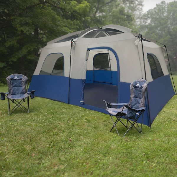 Wakeman 10 Person Camping Tent - Large Outdoor Tent with Room Divider, 2 Doors, 4 Window by - 75-CMP1149