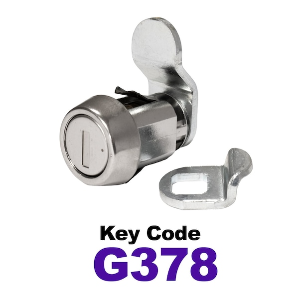 Global RV SS Compartment Lock, Cam/Blade Style, 7/8in Press in, Offset Blade, fit 5/8in Use, Keyed, G378 - CLB-378-78SI-SS