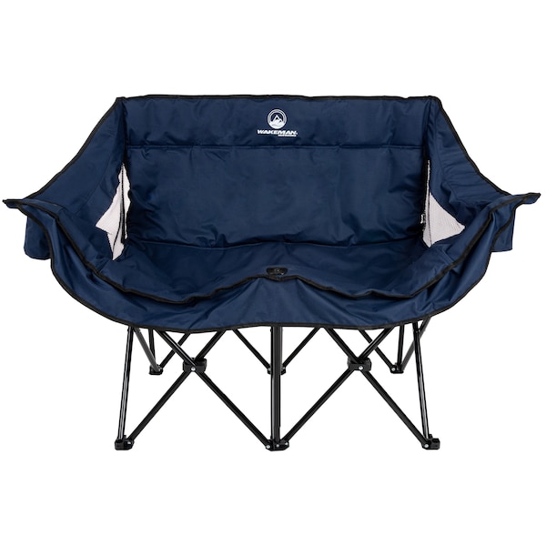 Wakeman Wakeman Outdoor Camping Chair Loveseat, Blue - 75-CMP1110