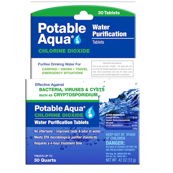 Wisconsin Pharmacal Co. 2023 Wpc Potable Aqua Chlorine Dioxide Tablets - 30 Pack - WPC-3093
