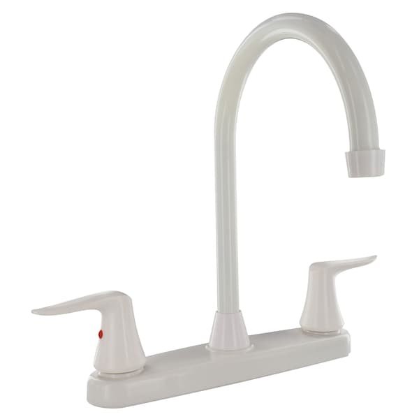 Valterra PF221204 Faucet 8" Deck White Hi-Arc Spout 2-Handle - PF221204