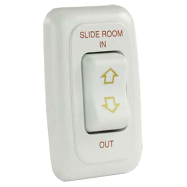 Jr Products JR Products 12075 Slide-Out Switch with Bezel and Printed Text - White - 12075