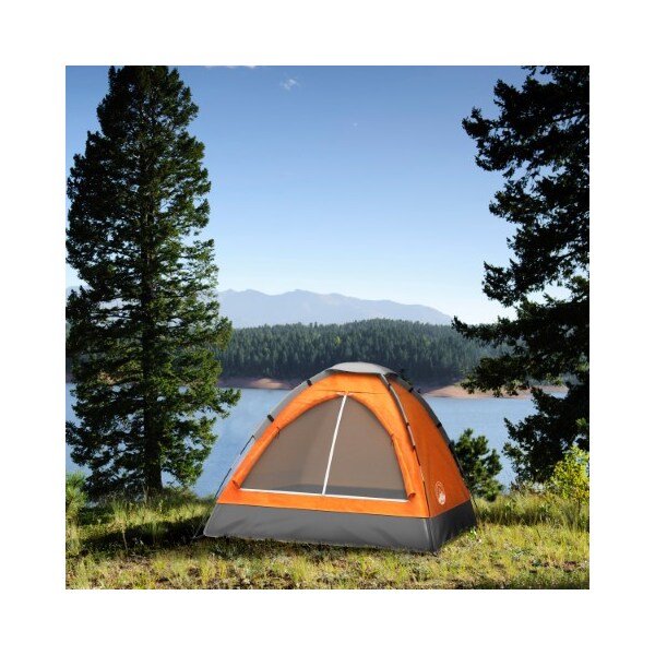 Leisure Sports 2-Person Dome Tent, Rain Fly, Carry Bag, Easy Set Up for Camping, Backpacking, Hiking  (Orange) - 814178LRC