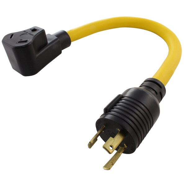 Ac Works 1.5FT L5-30P 30A Locking Plug to 30A RV Generator Adapter - RVL530TT-018
