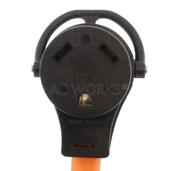 Ac Works 1.5FT L14-30P 30A 4-Prong Locking Plug to 30A RV Generator Adapter - RVL1430TT-018
