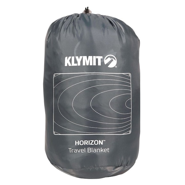 Klymit Travel Blanket, 80 in L, 58 in W, Polyester/Synthetic, Gray - 13HTGY01C