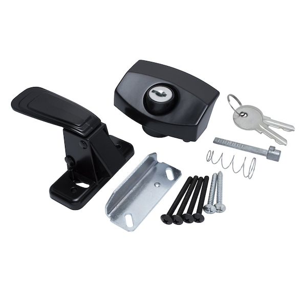 Creative Products Locking Door Lock Low Pro No 444, For 3/4 And 1-1/4 Door Thickness, Black - DL-LPL454-BLK