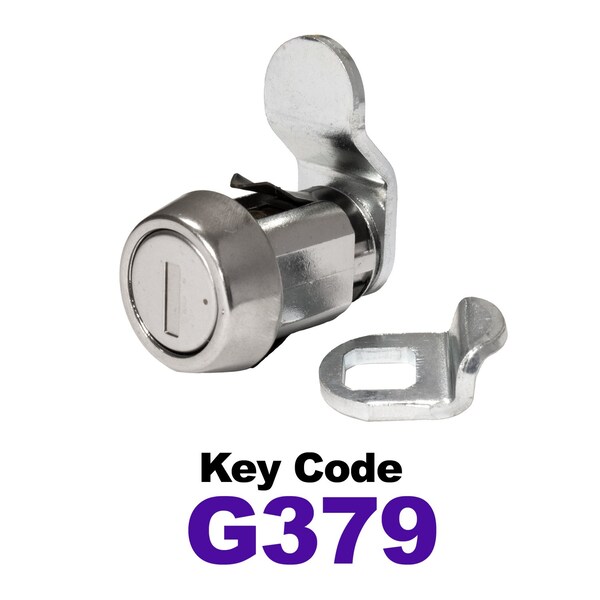 Global RV SS Compartment Lock, Cam/Blade Style, 7/8in Press in, Offset Blade, fit 5/8in Use, Keyed, G379 - CLB-379-78SI-SS