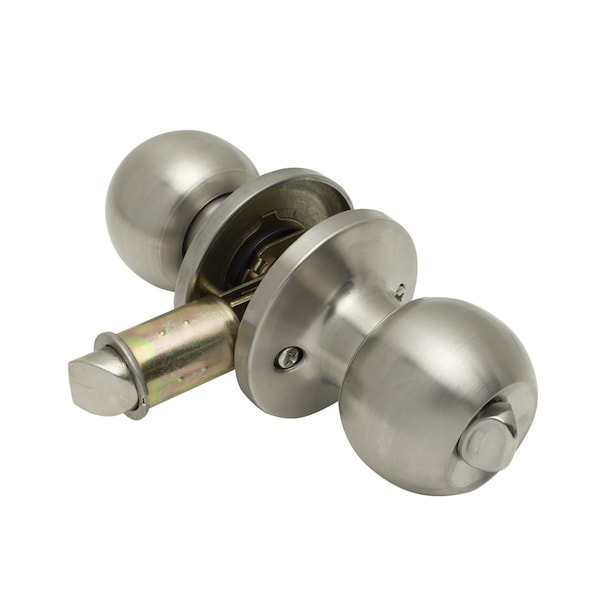 Global RV/Manufactured Housing Interior Lockset, Ball Style Knob, Privacy/Locking, Stainless Steel. - LSB-R3-SS