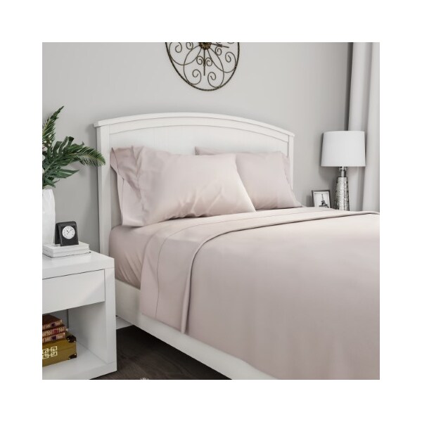 Hastings Home Brushed Microfiber 3-piece Bed Linens with Fitted, Flat Sheet, and Pillowcase (Twin, Beige) - 982769VYQ