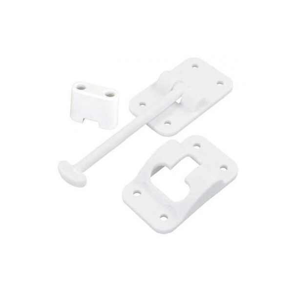 Jr Products 3-1/2IN T-STYLE DOOR HOLDER W/BUMPER, WHITE - 10414B