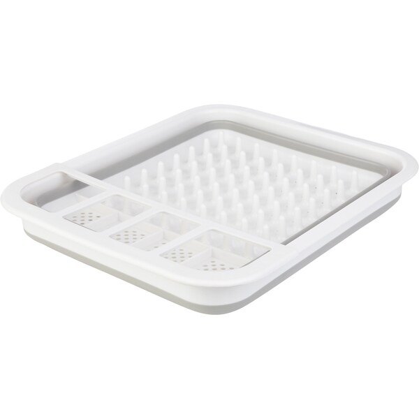 Wakeman Collapsible Dish Rack with Utensil Holder & Tray - BPA-Free Camping Drainer by Wakeman Gray - 75-CMP1138