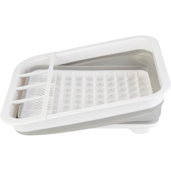 Wakeman Collapsible Dish Rack with Utensil Holder & Tray - BPA-Free Camping Drainer by Wakeman Gray - 75-CMP1138