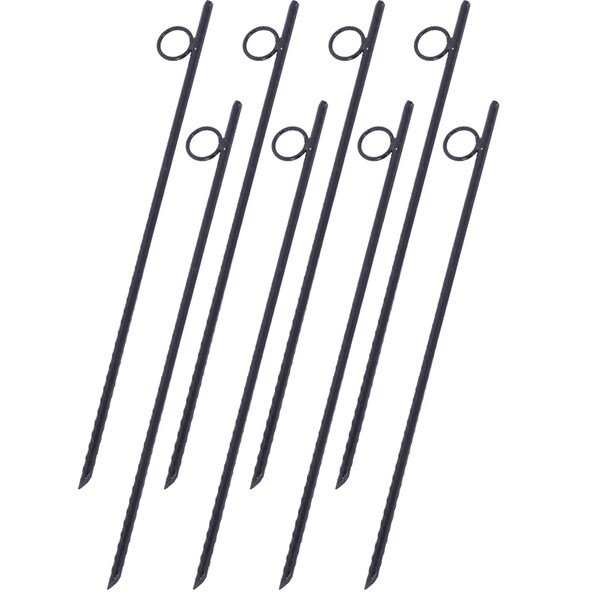 Edendirect 8-Piece Heavy Duty Steel Rebar Stake Tent Canopy Ground Stakes with Angled Ends and 1 in. Loops - IR-W46573143
