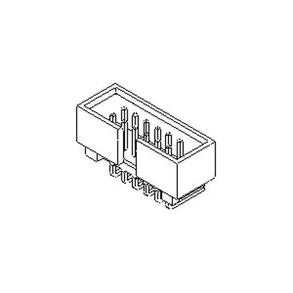 Molex Board Connector, 8 Contact(S), 2 Row(S), Male, Right Angle, Solder Terminal - 702470852