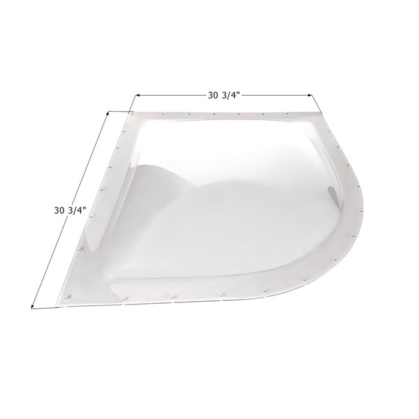 Icon RV Skylight RSL26 - 26in x 26in x 5in with Radius Corner, Clear - 12892