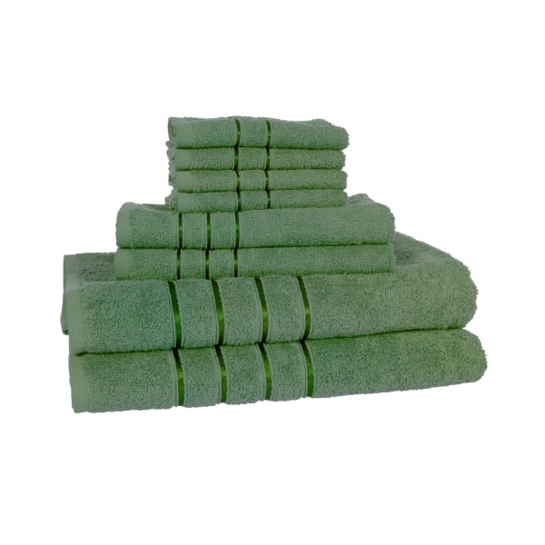 Hastings Home Hastings Home 8 Piece 100 Percent Cotton Plush Bath Towel Set - Green - 337871PXH