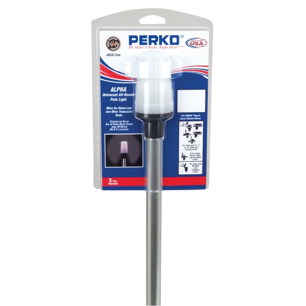 Perko Perko 1400DP6CHR Alpha-Series Universal White All-Around Navigation Pole Light - 48" Height - 1400DP6CHR